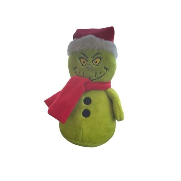 Dr. Seuss Aurora Grinch Plush Toy With Santa Hat & Red Scarf - Picture 1 of 5